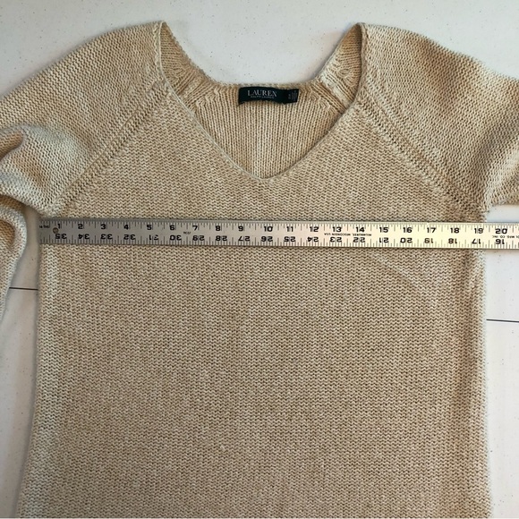 Ralph Lauren Scoop Neck Cream Color Pullover Sweater Size XL - Picture 3 of 9